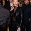 Rita Ora Leather Jacket front