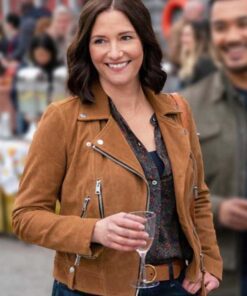 The Way Home 2023 Chyler Leigh Suede Jacket