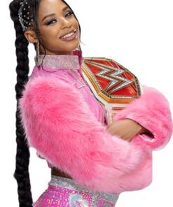 WWE Bianca Belair Pink Fur Jacket