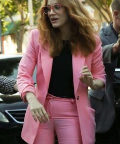 George & Tammy 2023 Jessica Chastain Pink Suit