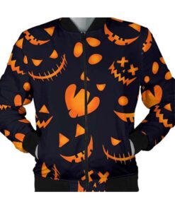 Halloween Pattern Pumpkins Bomber Jacket