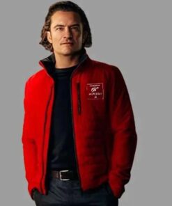 Gran Turismo 2023 Orlando Bloom Red Puffer Jacket