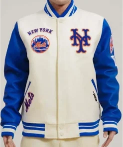 Kate Upton New York Mets Varsity Jacket front pose