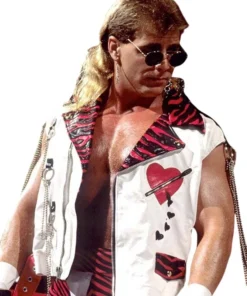 WWE Shawn Michaels White Leather Vest