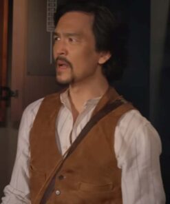 The Afterparty 2022 John Cho Suede Leather Vest