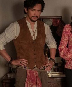 The Afterparty 2022 John Cho Suede Leather Vest