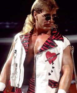 WWE Shawn Michaels White Leather Vest