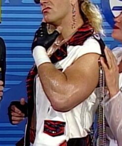WWE Shawn Michaels White Leather Vest