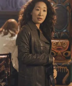 greys-anatomy-sandra-oh-brown-leather-trench-coat