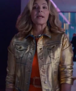 Glamorous 2023 Kim Cattrall Golden Jacket