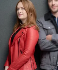 Festive multicolored plaid coat, button-front, thick material, perfect for holiday events.