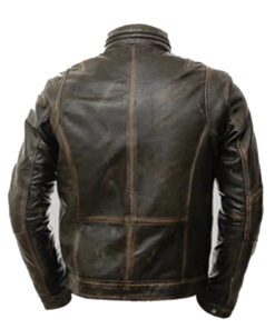 Cafe Racer Distressed Brown Leather Jacket