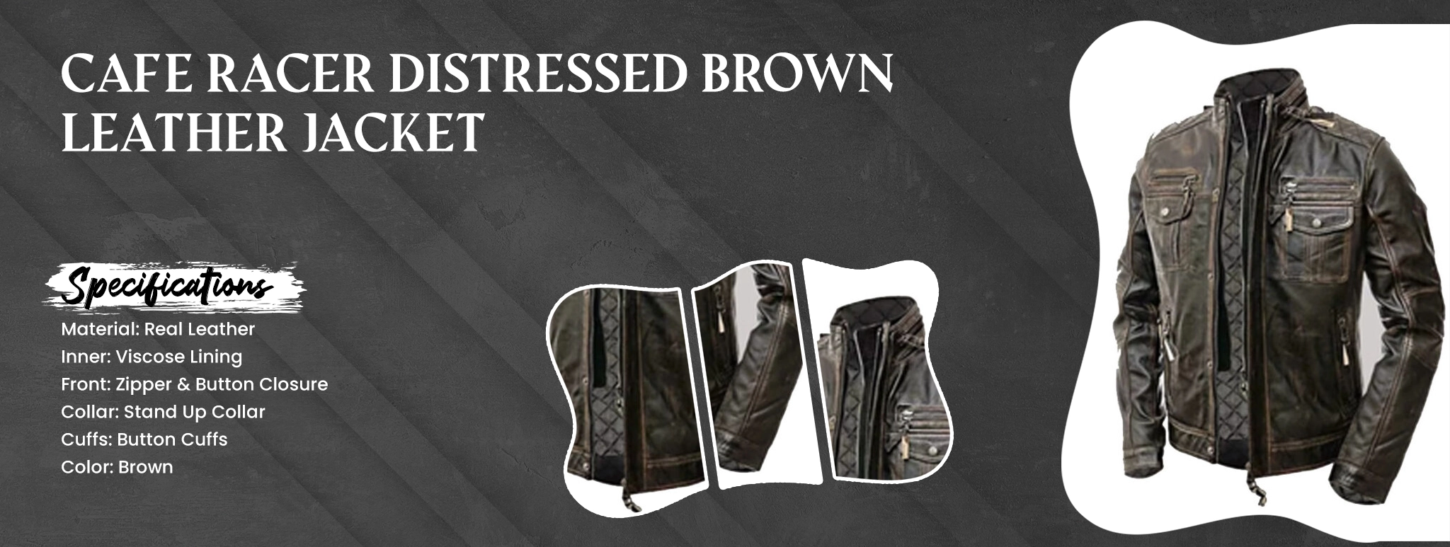 Cafe Racer Distressed Brown Leather Jacket