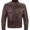 Mens Brown Leather Motorcycle Jacket