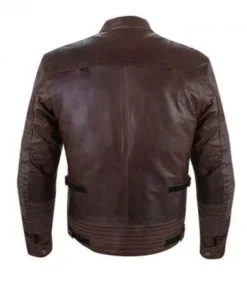 Mens Brown Leather Motorcycle Jacket