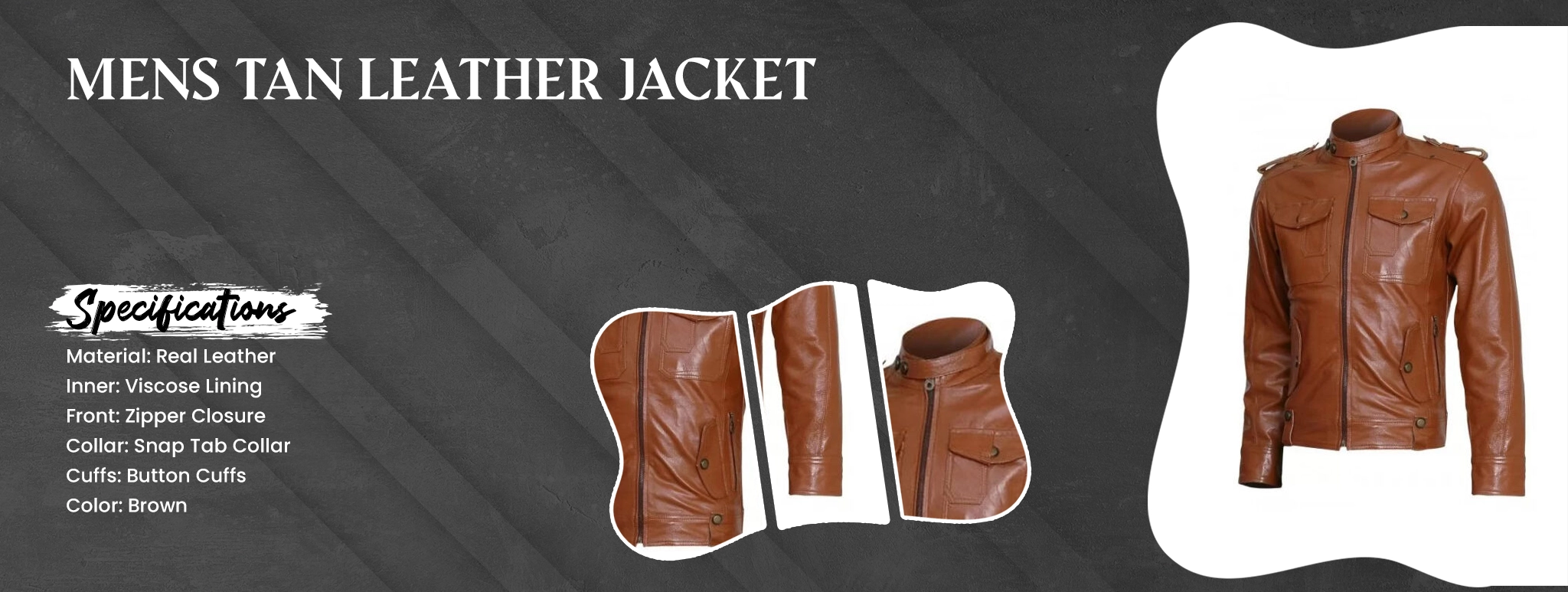 Mens Tan Leather Jacket