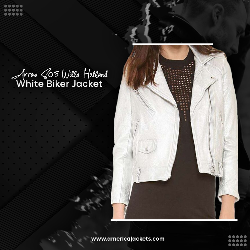 Arrow S05 Willa Holland White Biker Jacket