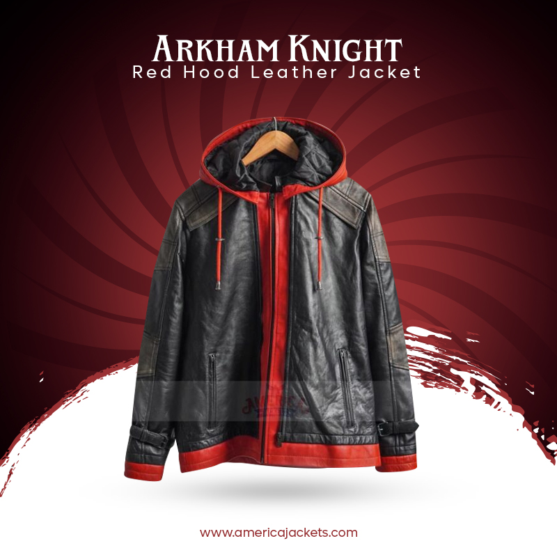 Arkham Knight Red Hood Leather Jacket