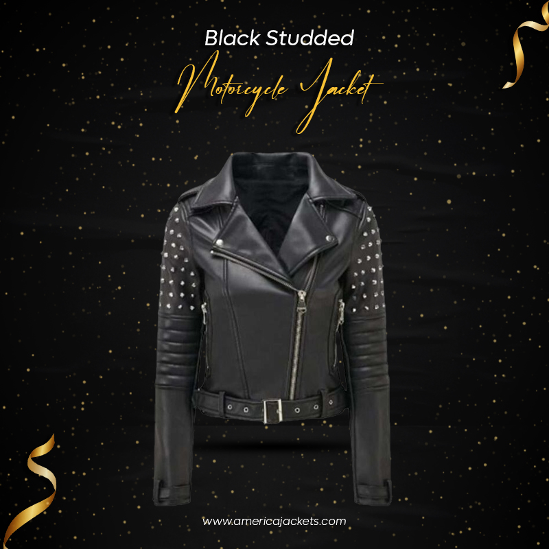 Black Studded Motorcycle Jacket