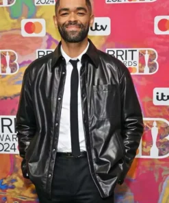 BRIT Awards Kingsley Ben-Adir Leather Jacket