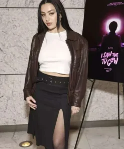 I Saw the TV Glow Charli XCX Leather Jacket