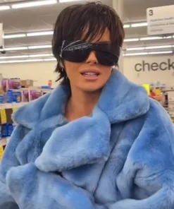 Maura Higgins Blue Fur Coat