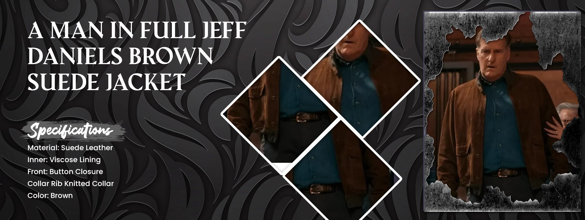 A Man In Full Jeff Daniels Brown Suede Jacket