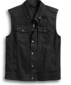 Black Denim Motorcycle Jackets For Men