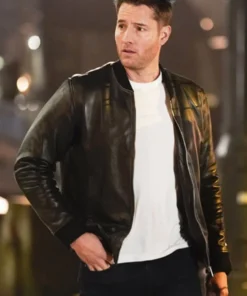 Colter Shaw Tracker Black Leather Bomber Jacket