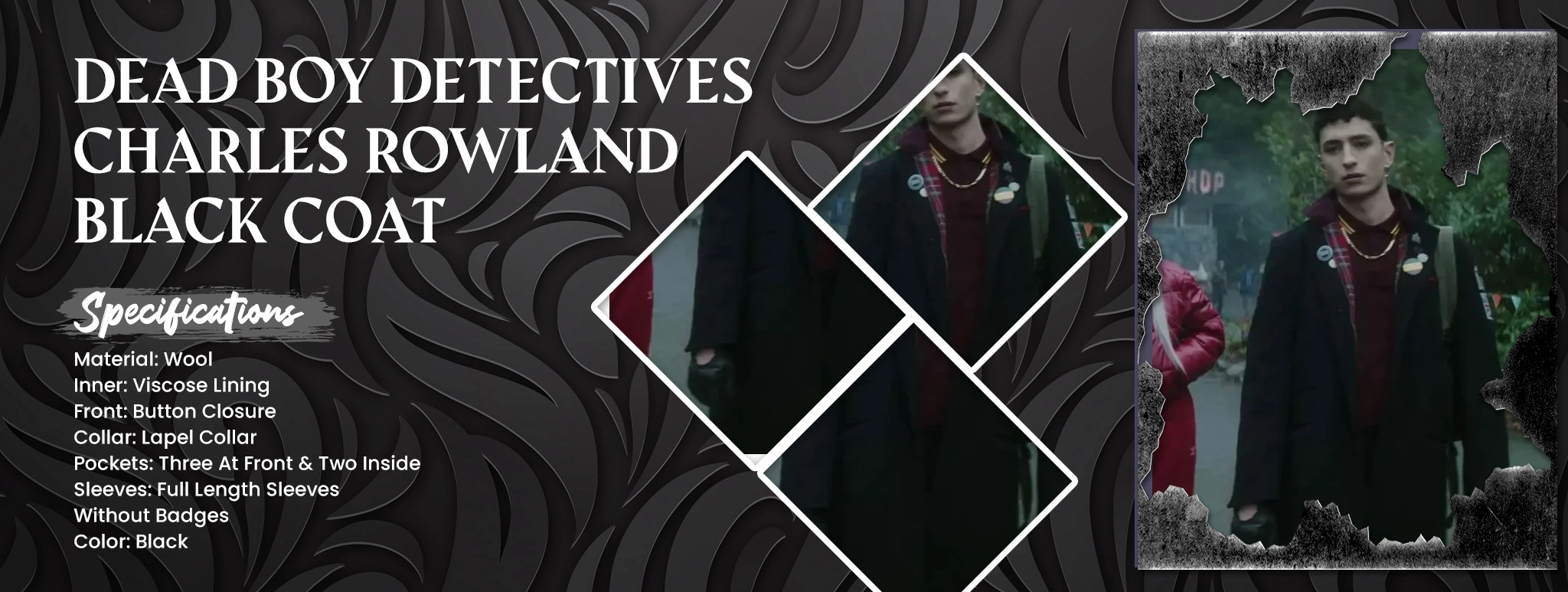 Dead Boy Detectives Charles Rowland Black Coat