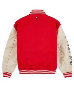 Keith Haring Red Wool Varsity Jacket