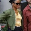 Taylour Paige Beverly Hills Cop Axel F Green Jacket