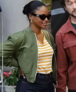 Taylour Paige Beverly Hills Cop Axel F Green Jacket