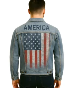 American Flag Denim Jacket (Back)