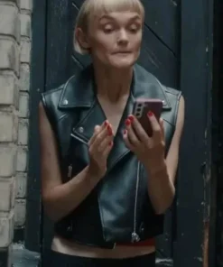 Betty Black Leather Vest