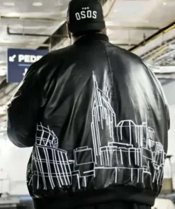 CMA Fest 2024 Jelly Roll Black Bomber Leather Jacket