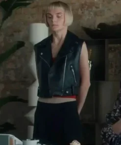 Geek Girl Betty Black Leather Vest