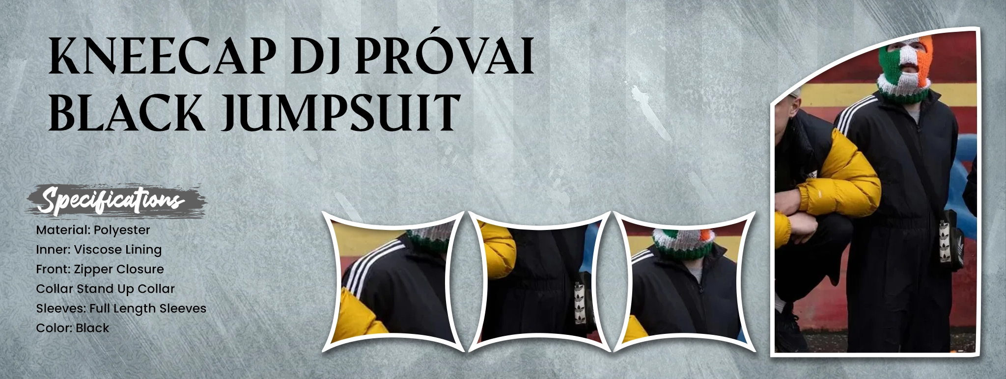 Kneecap DJ Pr&oacute;vai Black Jumpsuit