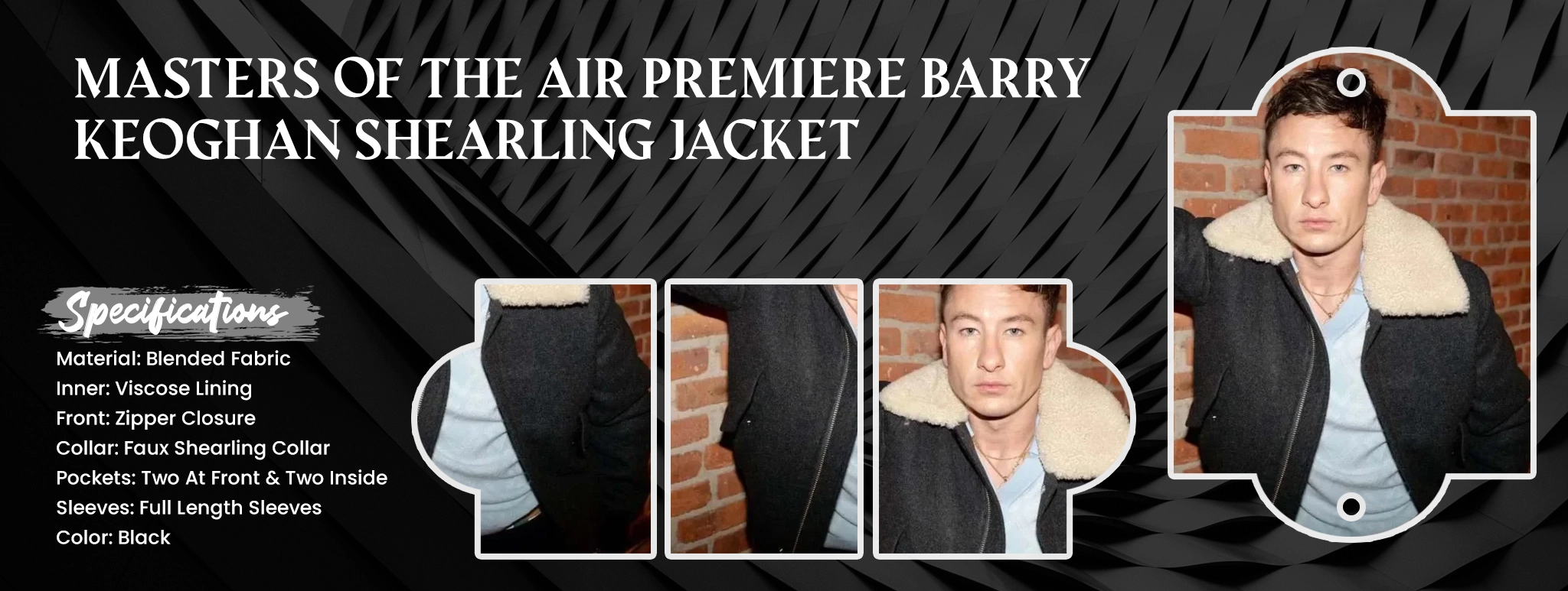 Masters of the Air Premiere Barry Keoghan Shearling Jacket
