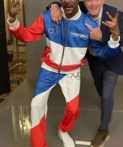 Paris Olympics 2024 Snoop Dogg Color Block Bomber Jacket