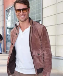 The Drew Barrymore Show Glen Powell Brown Jacket