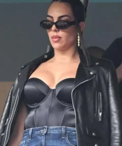 UEFA EURO Georgina Rodriguez Biker Jacket