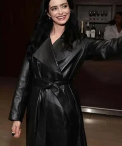 Krysten Ritter Leather Coat