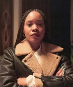 The Jetty Weruche Opia Leather Shearling Jacket