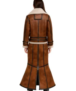 Kim Kardashian Shearling Leather Coat (Back)