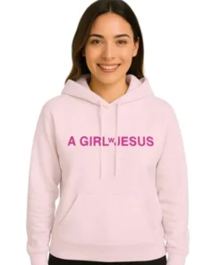 A Girl With Jesus Hoodie