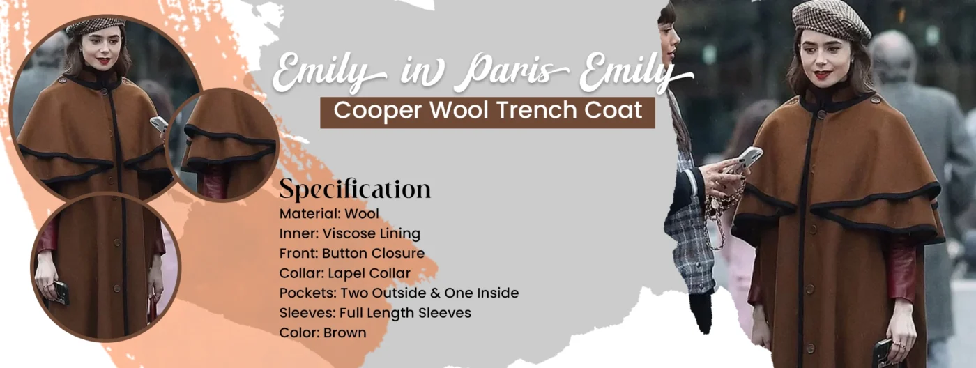 Emily in Paris Emily Cooper Wool Trench Coat
