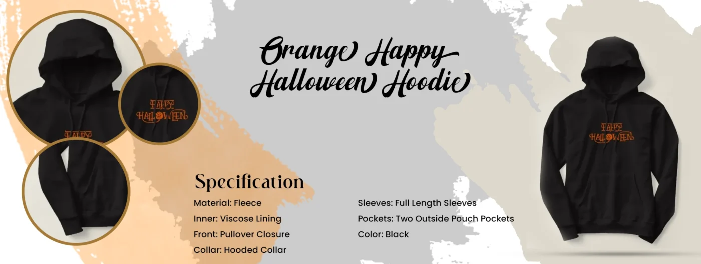Orange Happy Halloween Hoodie