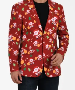 Santa Claus Christmas Red Blazer