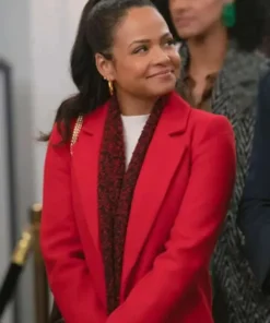Meet Me Next Christmas Christina Milian Red Coat